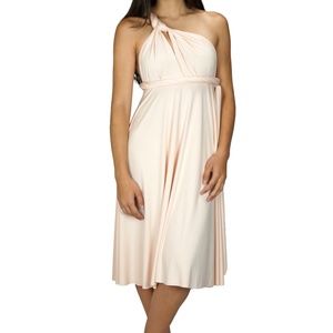 CHAMPAGNE PINK BRIDESMAID CONVERTIBLE WEDDINGDRESS